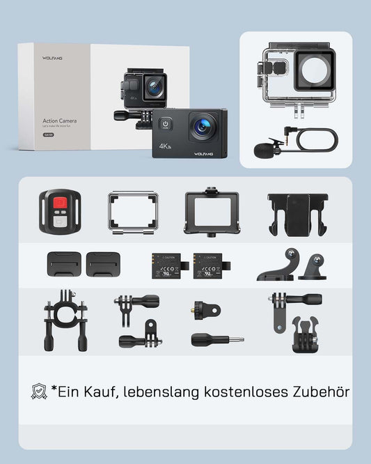 4K Action Cam 20MP Unterwasserkamera 40m mit EIS & 170° Weitwinkel