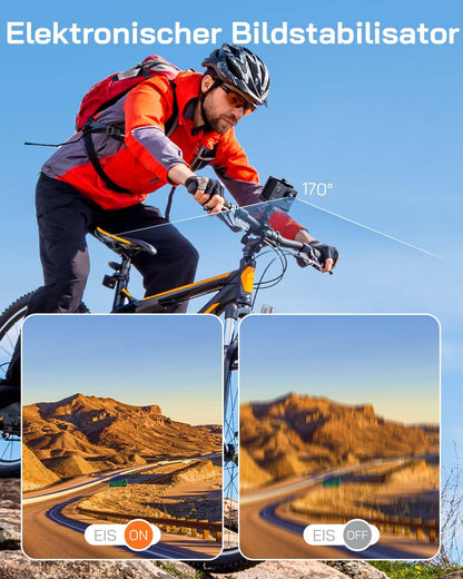 4K Action Cam 20MP Unterwasserkamera 40m mit EIS & 170° Weitwinkel