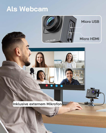 4K Action Cam 20MP Unterwasserkamera 40m mit EIS & 170° Weitwinkel