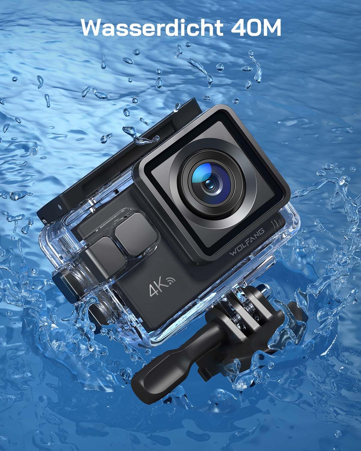 4K Action Cam 20MP Unterwasserkamera 40m mit EIS & 170° Weitwinkel